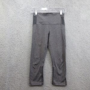 Lululemon Free Runner Crop Leggings Womens 4 Heather Gray Lace Running Yoga‎